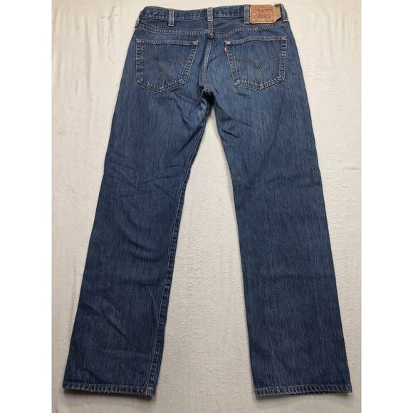 Y2K LEVIS 501 Jean Men 36X32 (38/34 tag) Button Fly Medium Wash Straight Leg - Picture 2 of 16